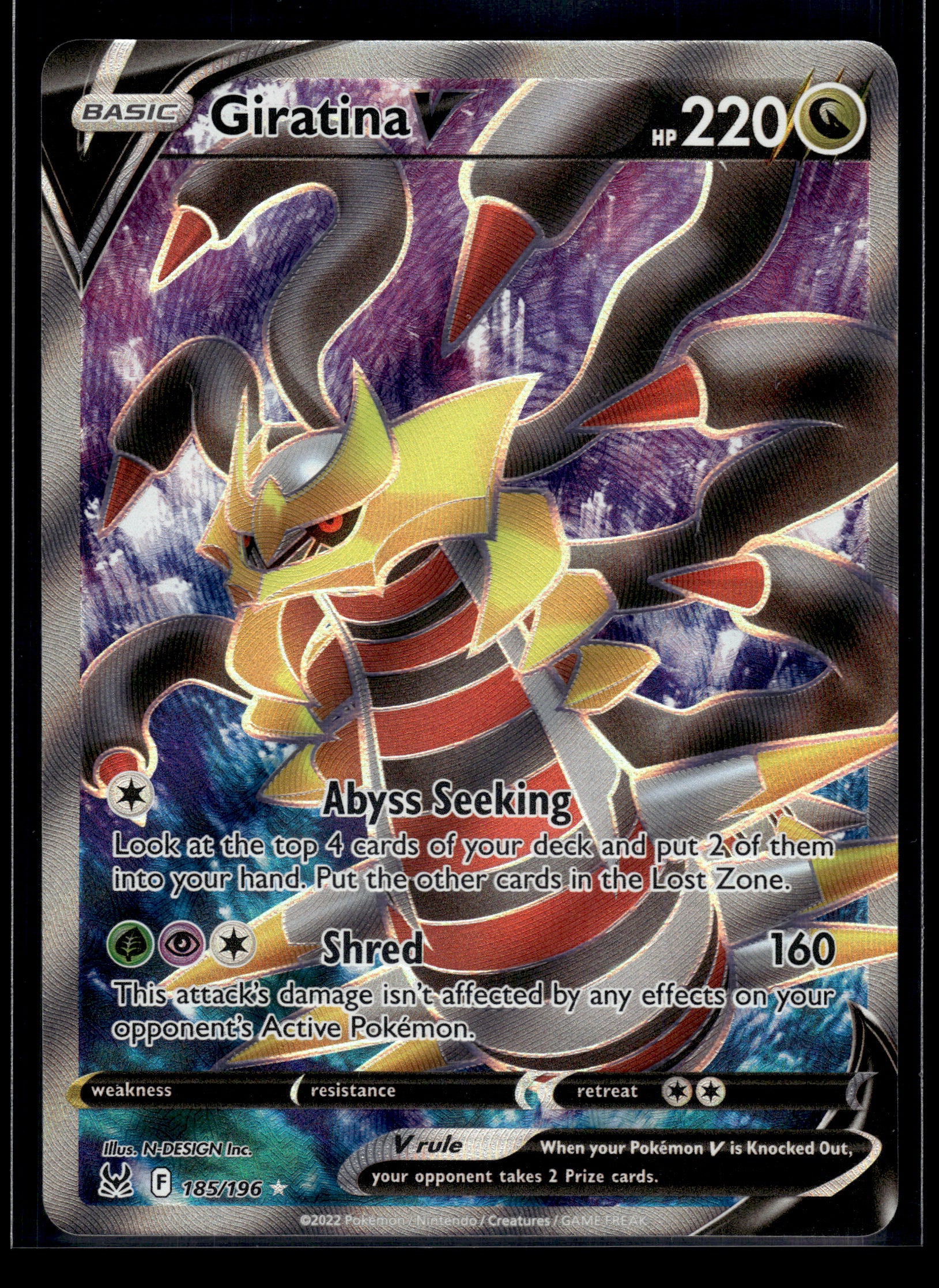 Giratina V #185/196 Lost Origin NM