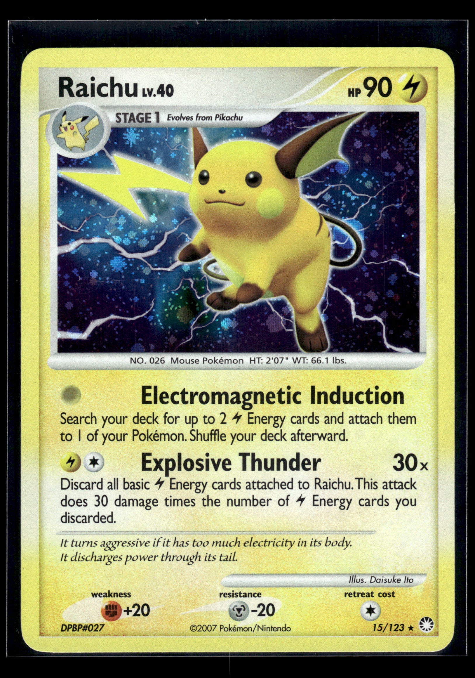 Raichu #15/123 Mysterious Treasures LP