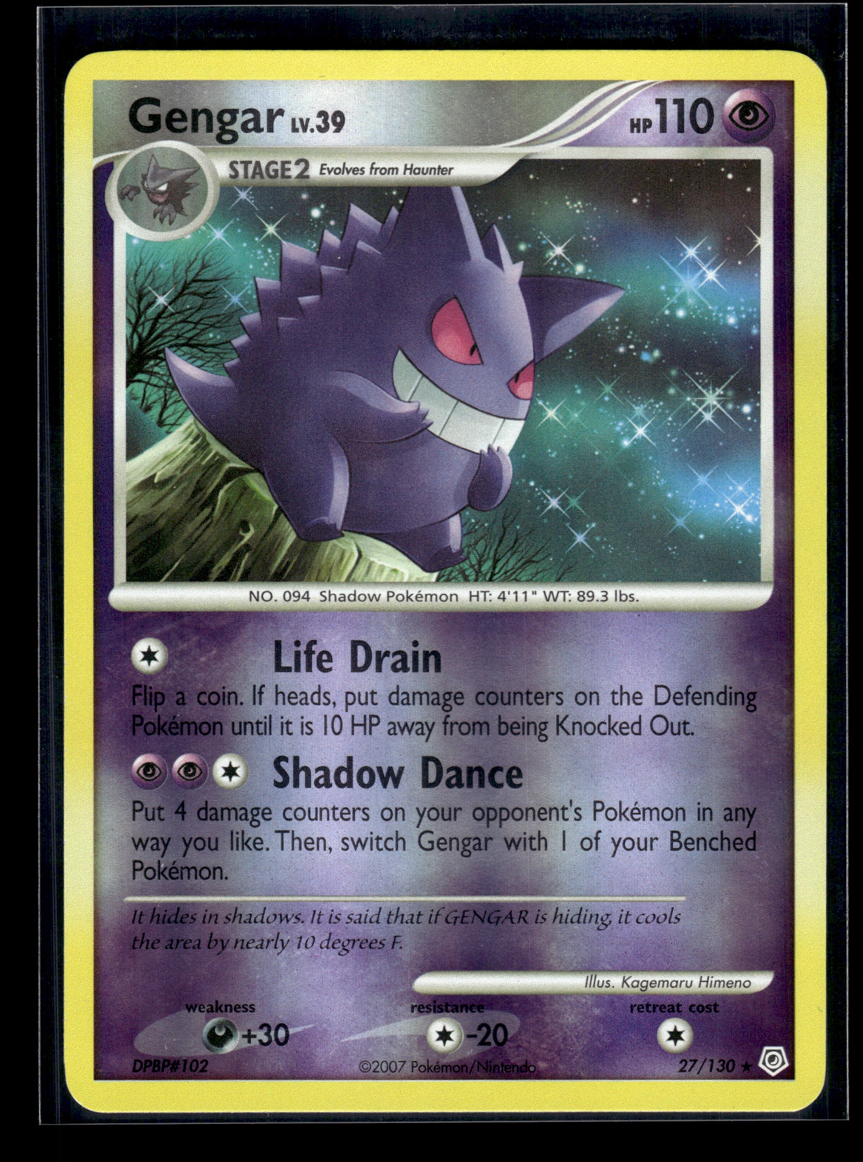Gengar #27/130 Reverse Holo Diamond and Pearl LP