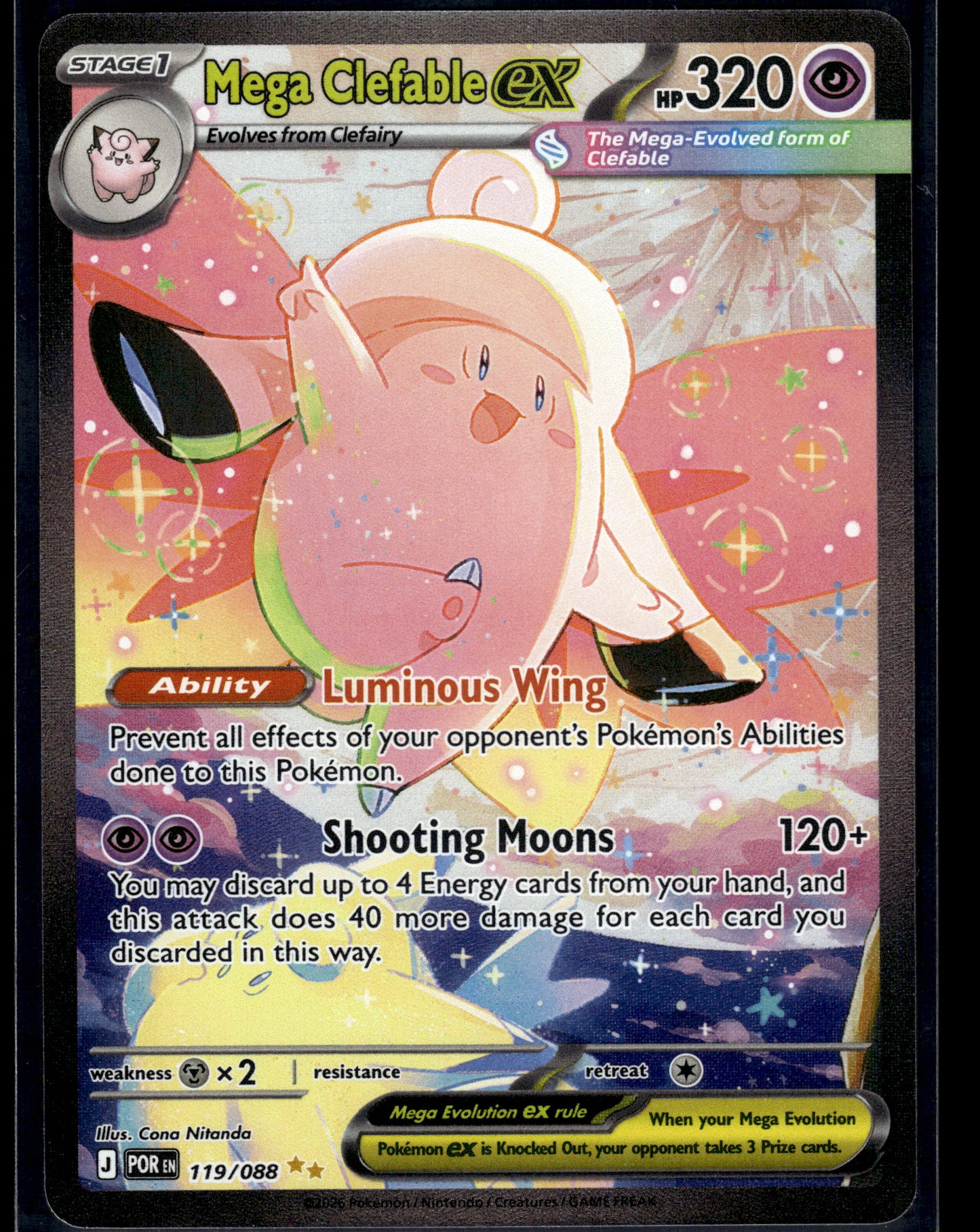Mega Clefable ex #119/088 Perfect Order NM