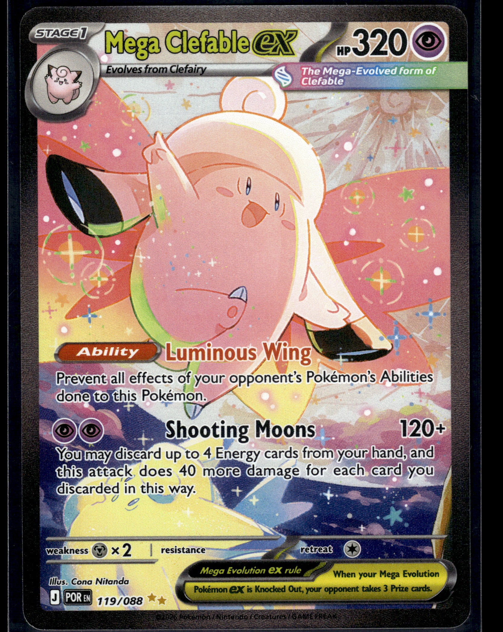 Mega Clefable ex #119/088 Perfect Order NM