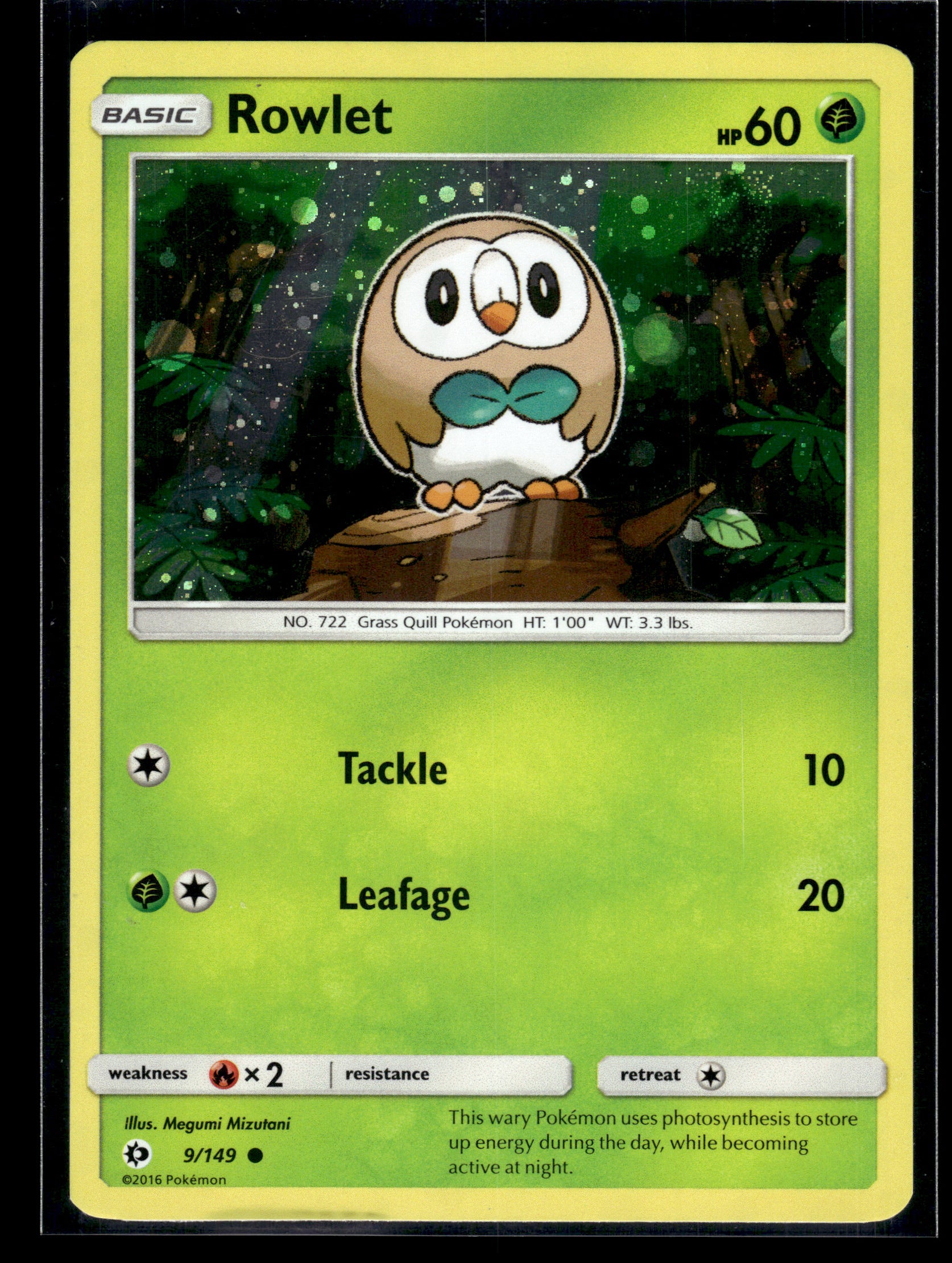 Rowlet #9/149 Sun & Moon Base Set MP
