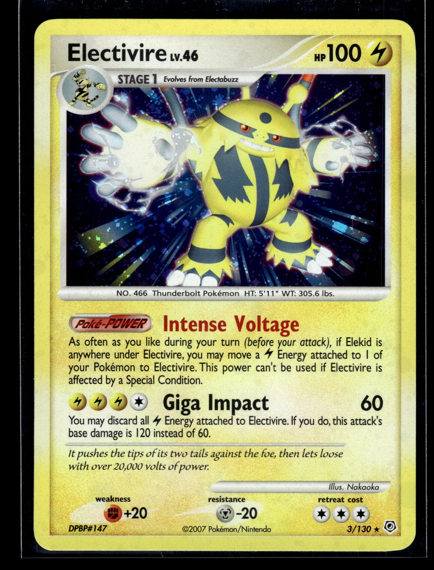 Electivire #3/130 Diamond and Pearl LP