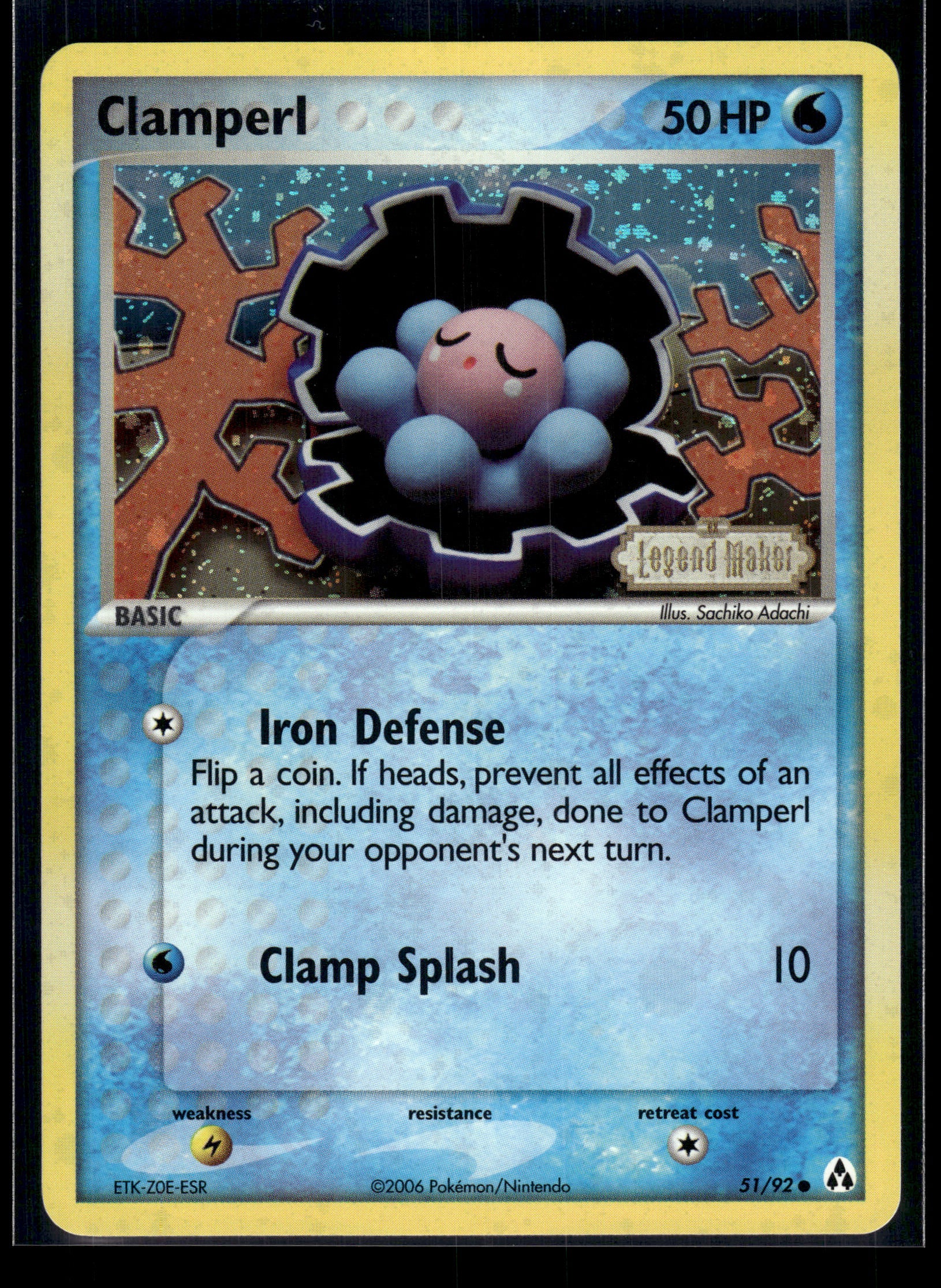Clamperl #51/92 STAMPED Reverse Holo Legend Maker LP