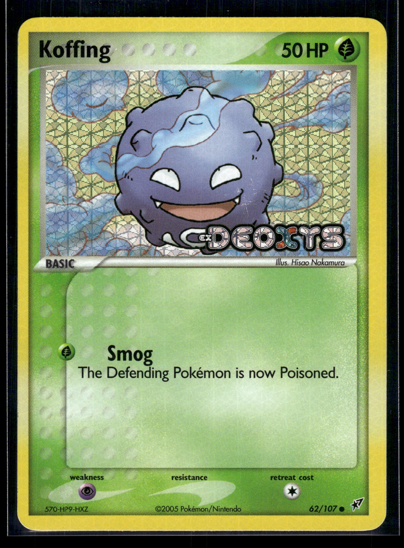 Koffing #62/107 STAMPED Reverse Holo Deoxys LP