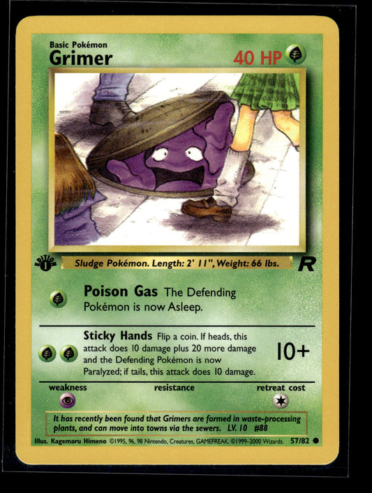 Grimer #57/82 1st Edition Team Rocket LP