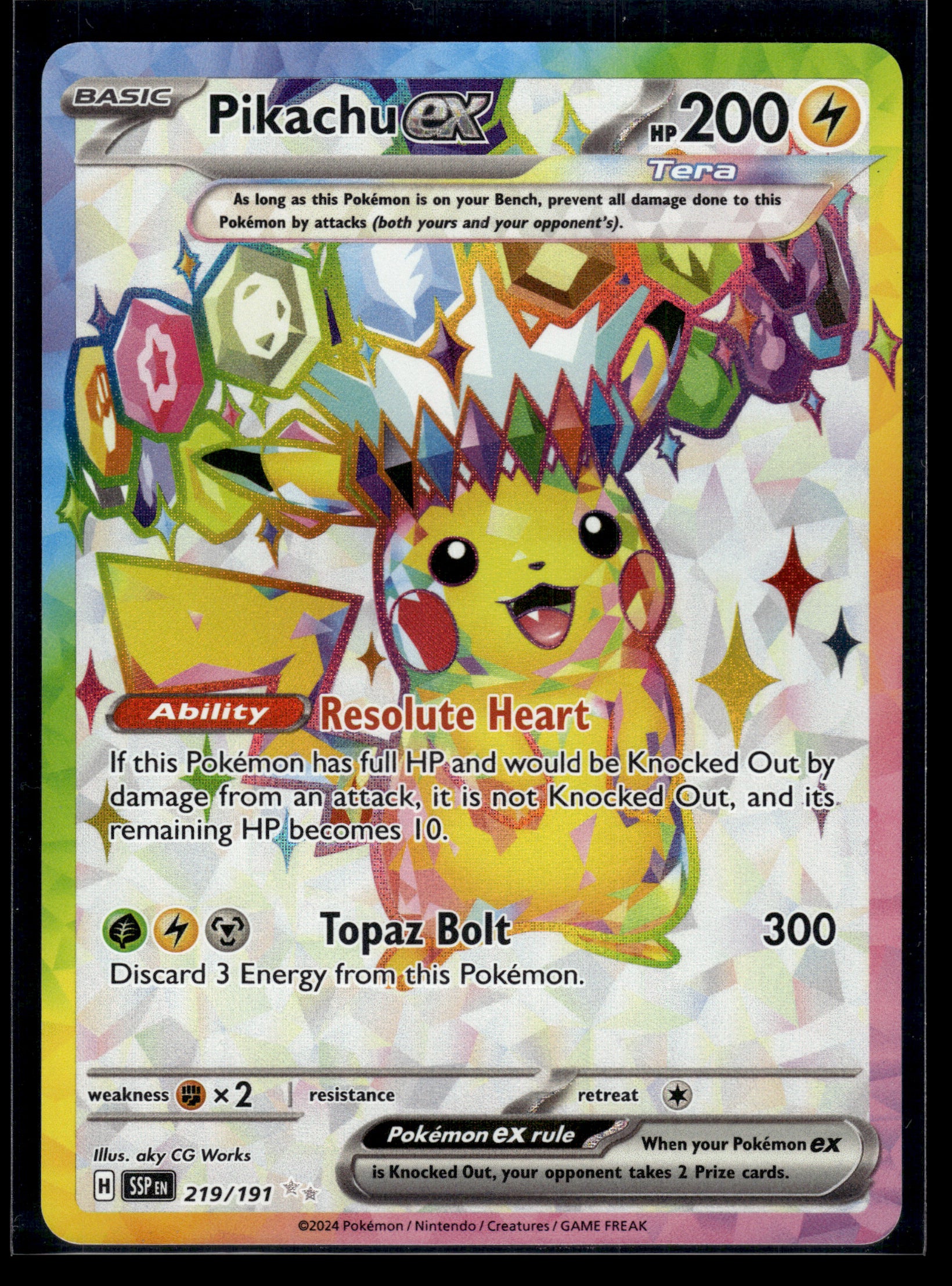 Pikachu ex #219/191 Surging Sparks NM