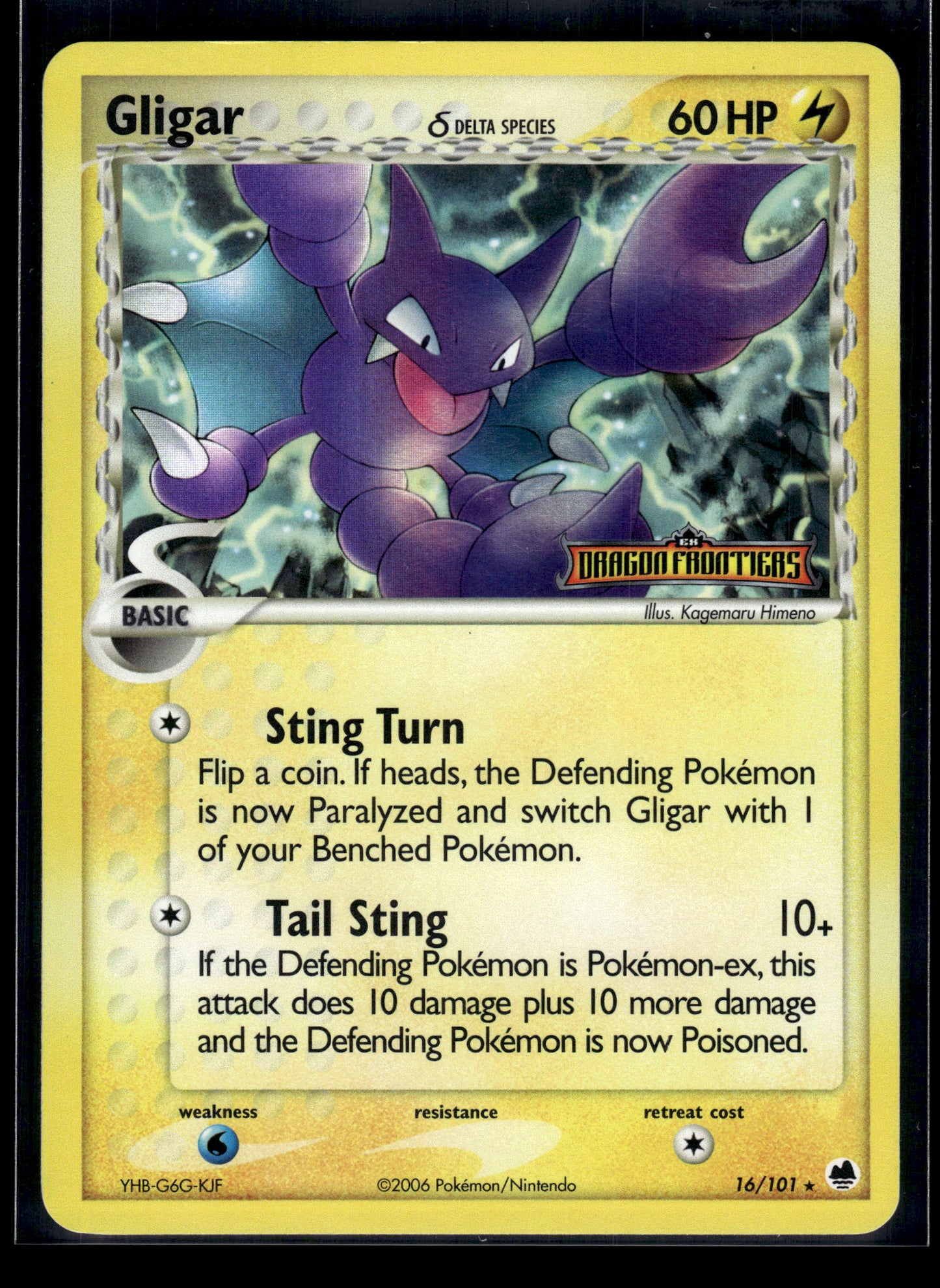 Gligar (Delta Species) #16/101 Reverse Holo Dragon Frontiers LP