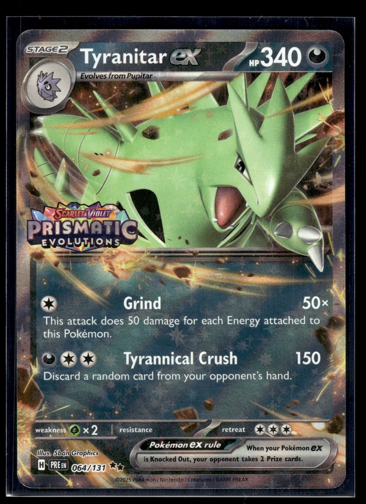 Tyranitar ex #064/131 STAMPED Prismatic Evolutions VLP