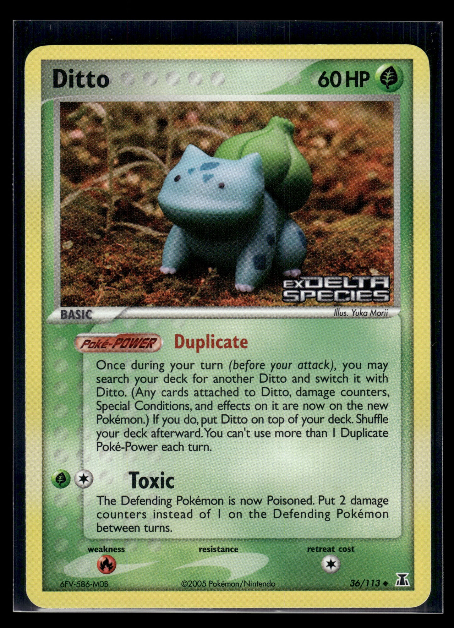 Ditto (Bulbasaur) #36/113 STAMPED Reverse Holo Delta Species LP