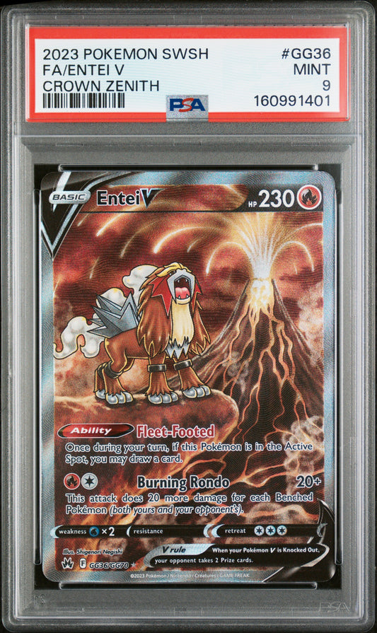 PSA 9 Entei V #GG36 Crown Zenith