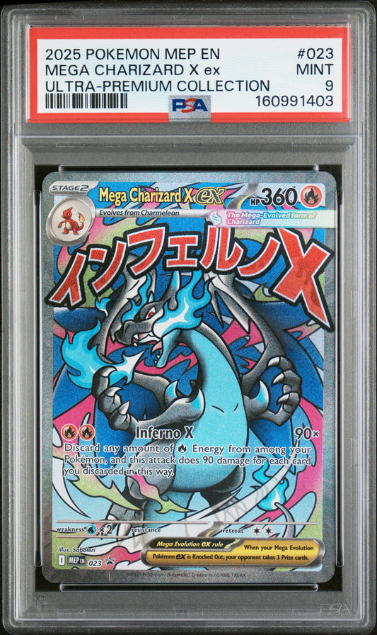 PSA 9 Mega Charizard X ex #023 UPC Promo