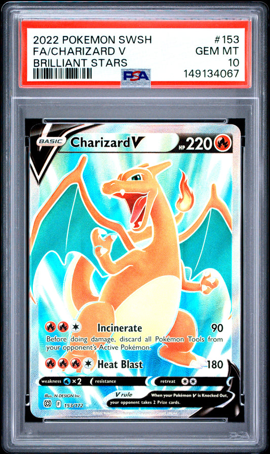PSA 10 Charizard V #153 Brilliant Stars