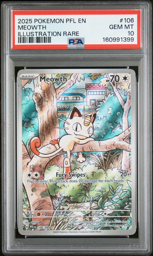 PSA 10 Meowth #106 Phantasmal Flames