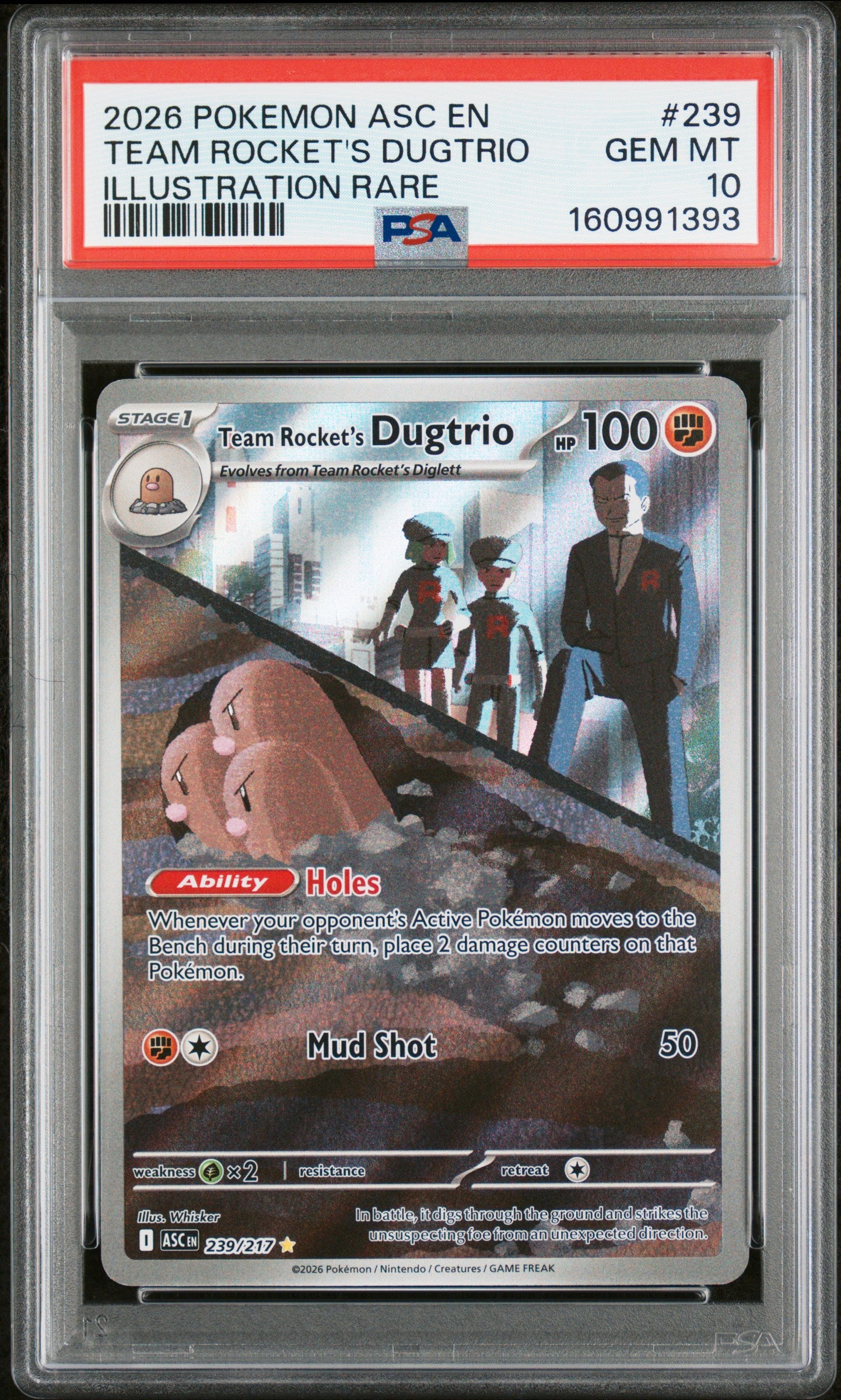 PSA 10 Team Rocket's Dugtrio #239 Ascended Heroes