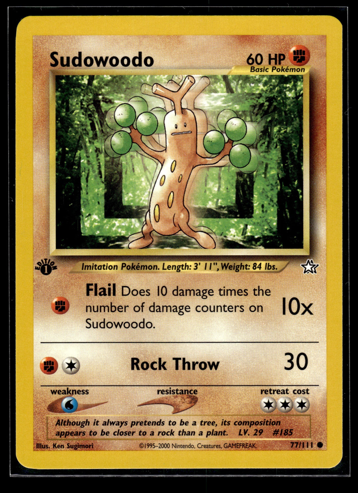 Sudowoodo #077/111 1st Edition Neo Genesis LP