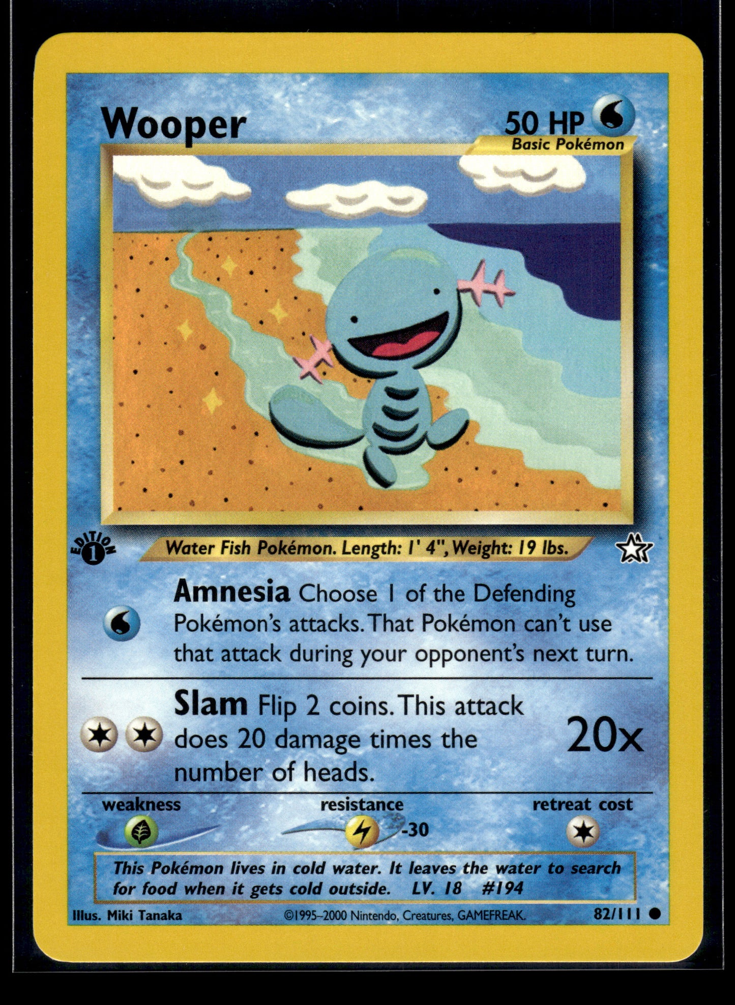 Wooper #082/111 1st Edition Neo Genesis VLP