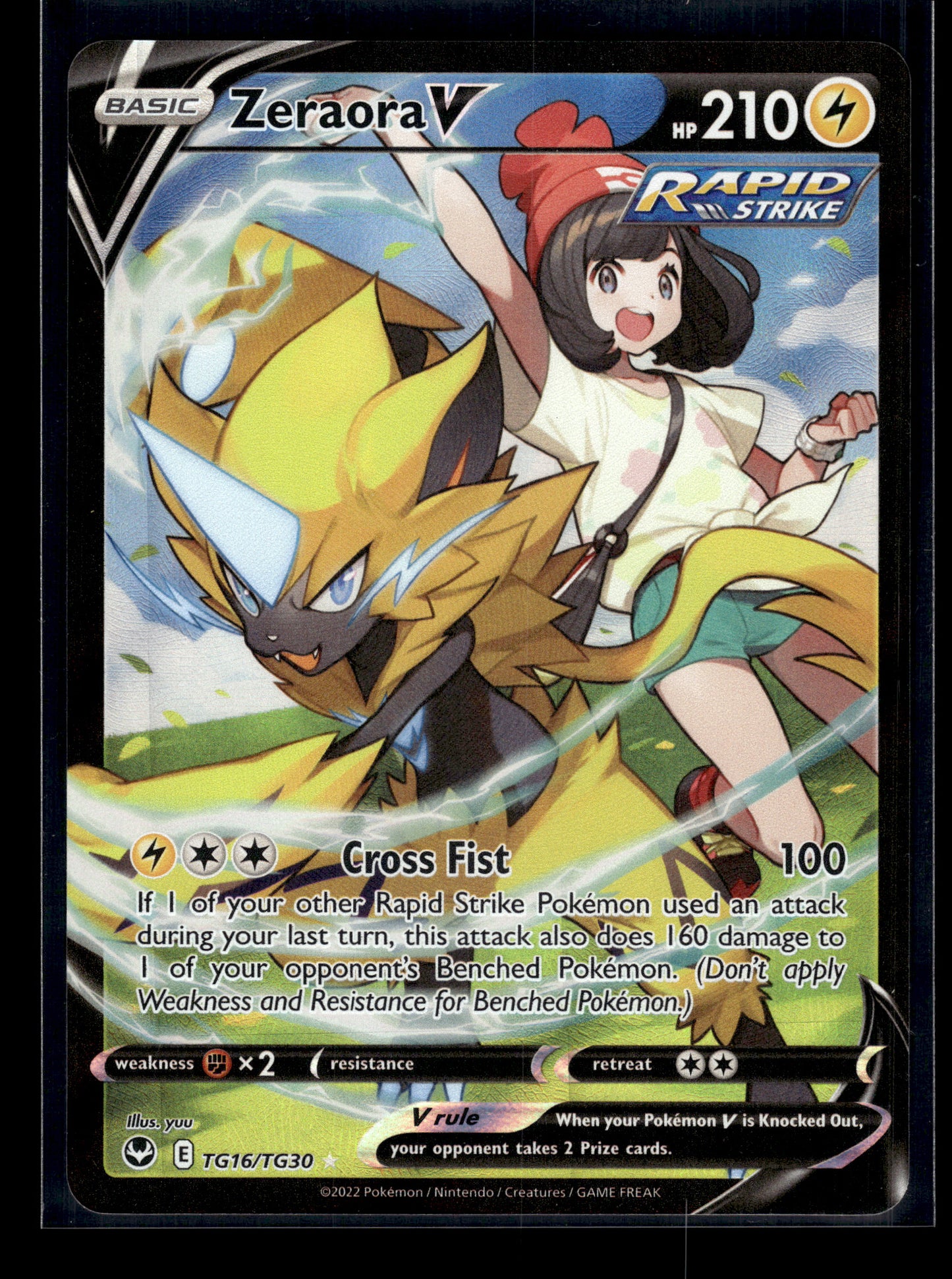 Zeraora V #TG16/TG30 Silver Tempest Trainer Gallery LP