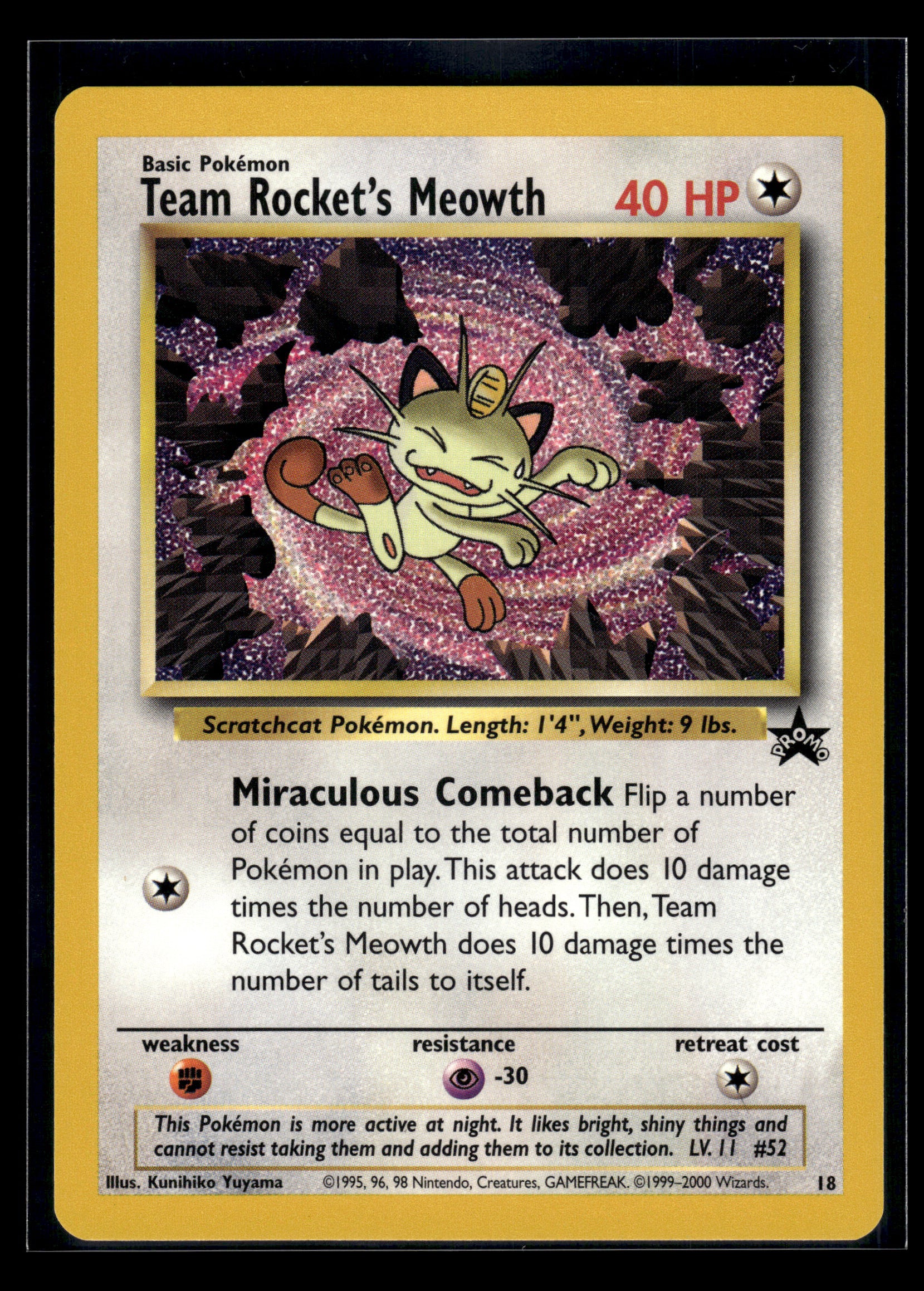 Team Rocket's Meowth #18/53 WoTC Promo VLP