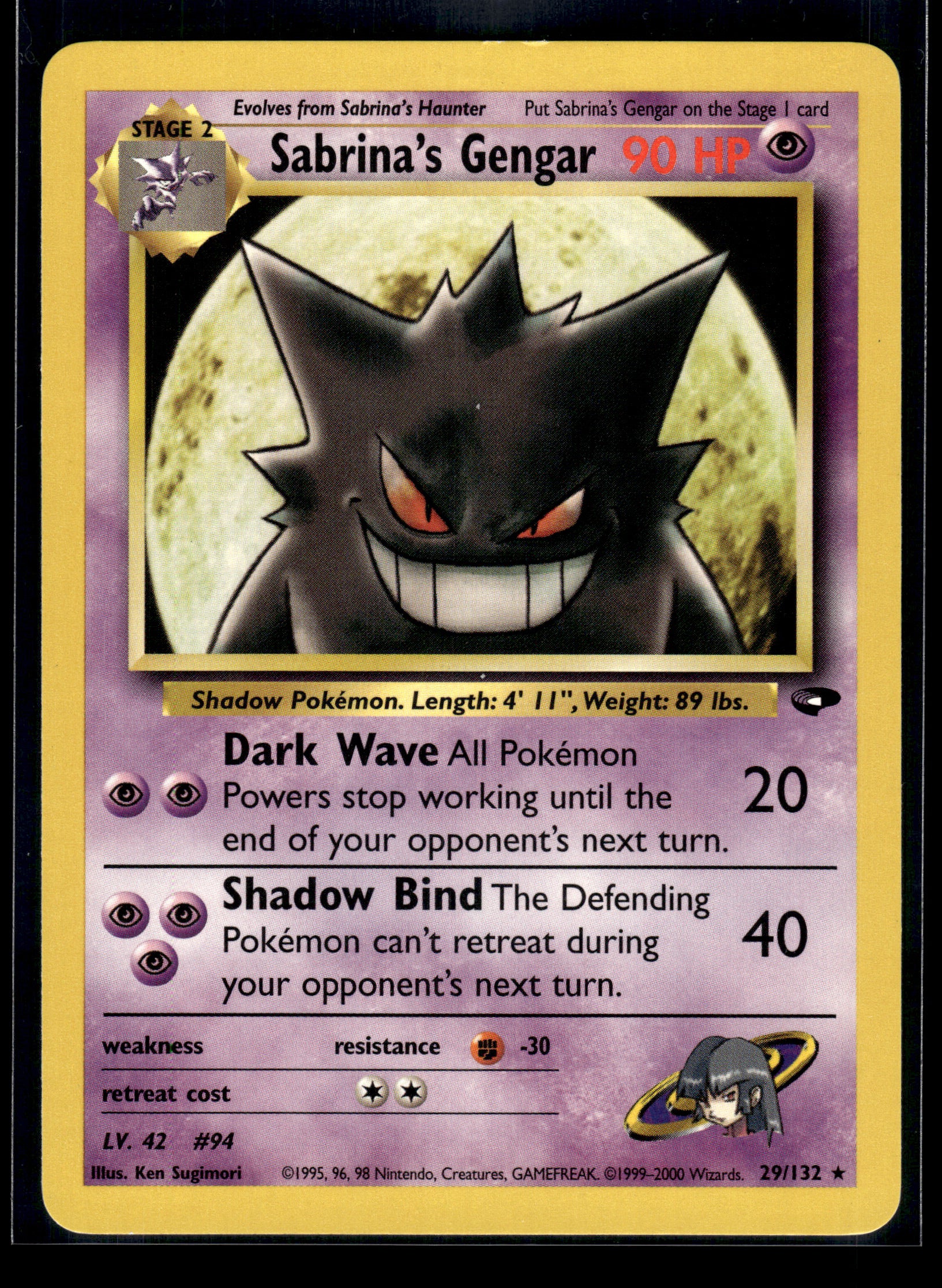 Sabrina's Gengar #029/132 Gym Challenge LP