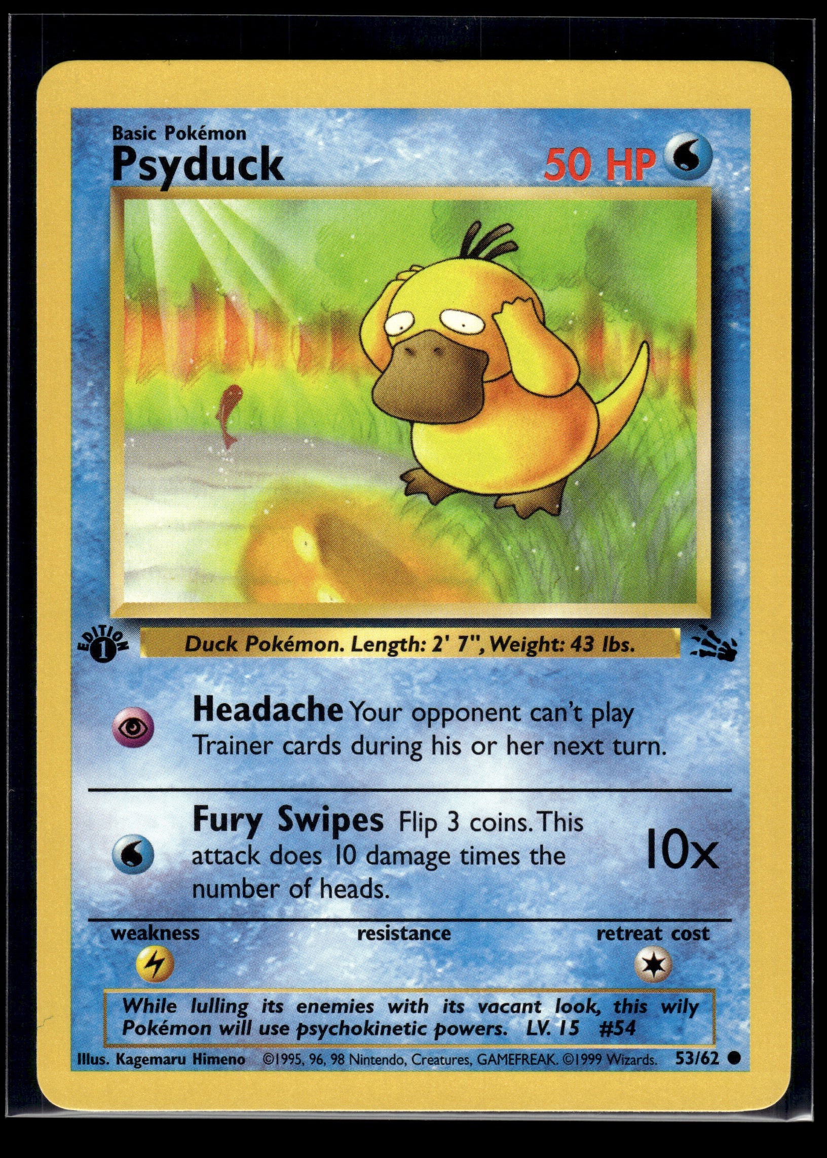 Psyduck #53/62 1st Editon Fossil LP