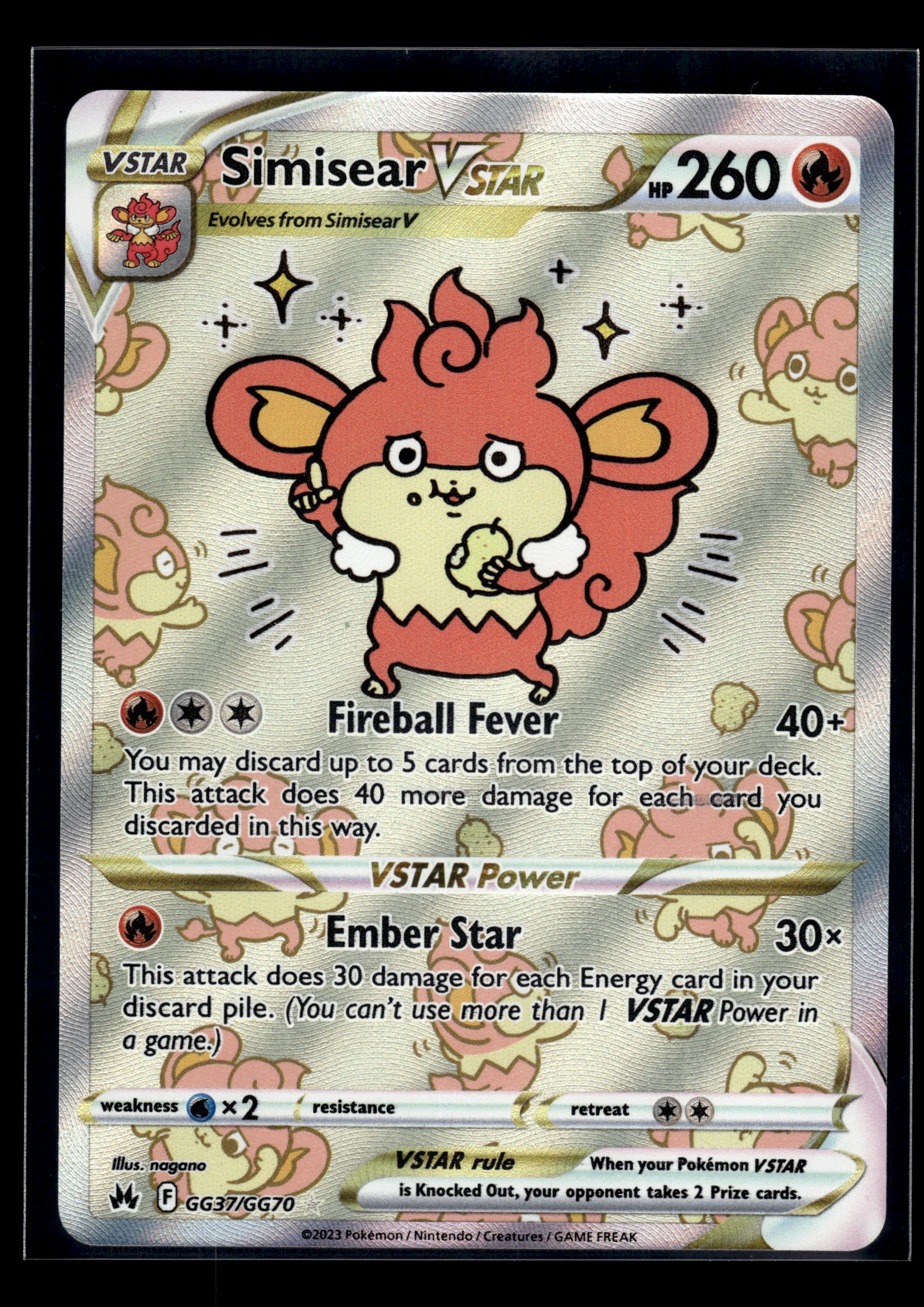 Simisear VSTAR #GG37/GG70 Crown Zenith: Galarian Gallery VLP