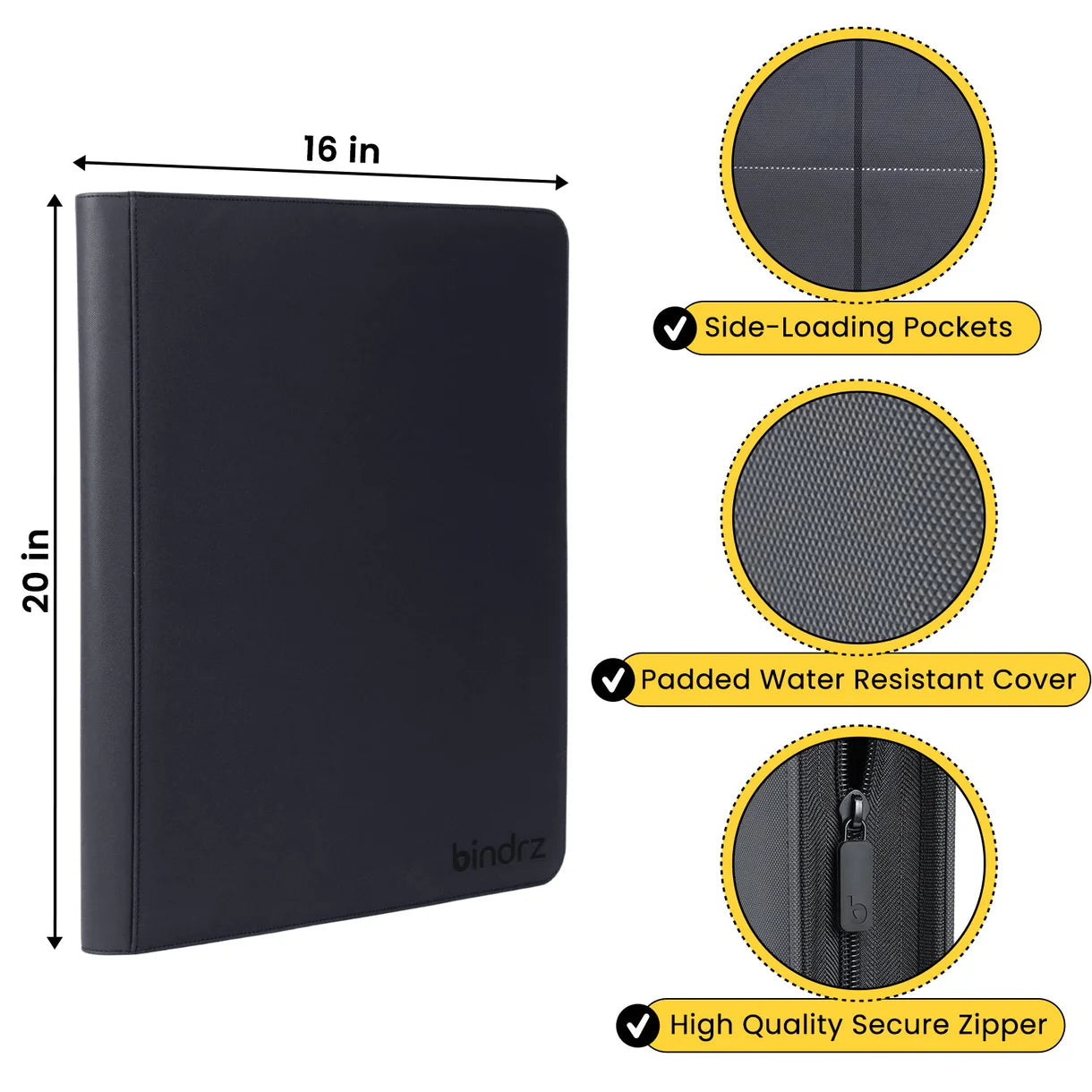 bindrz 16-Pocket 512 Toploader Binder